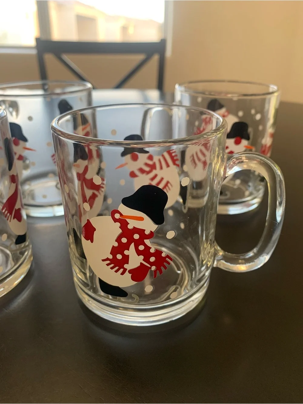 Crate&Barrel Christmas Holiday Penguins Mugs by Luminarc. Set of 4